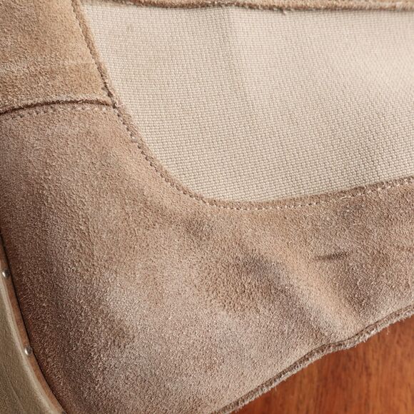 Freda Salvador Boots Womens Size 6.5 Beige Brooke Suede Chelsea Lug Sole Ankle - Picture 9 of 16